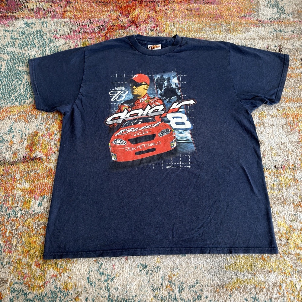 Vintage Winners Circle Dale Jr Budweiser T Shirt Mens XXL Blue NASCAR Graphic